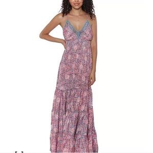 RAGA pink and blue paisley halter maxi